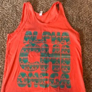 Orange Alpha Chi Omega tank top